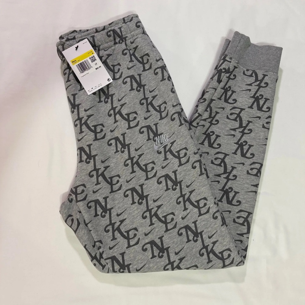 Nike Sportswear Club Fleece All Over Print Joggers Grey FZ2231-063 - New